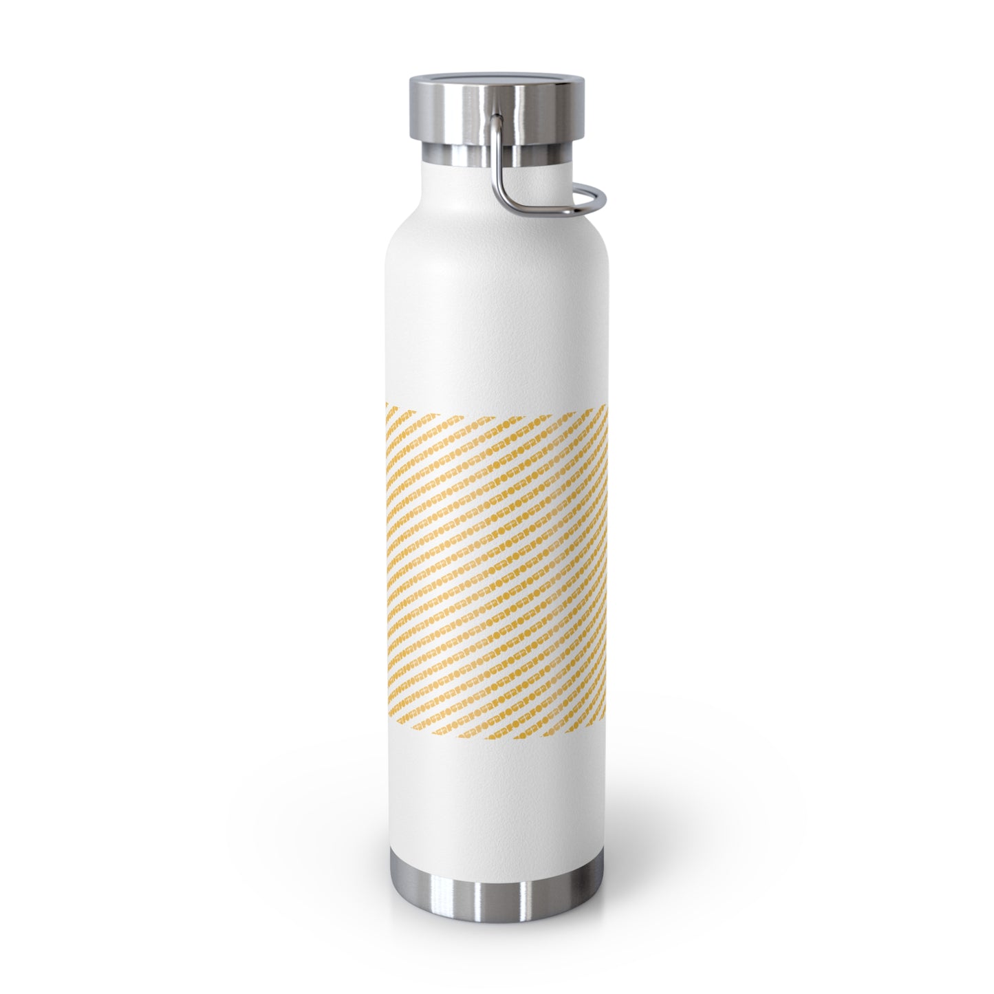 Stylish Copper Vacuum Insulated Water Bottle - 22oz with Gold Stripe Design