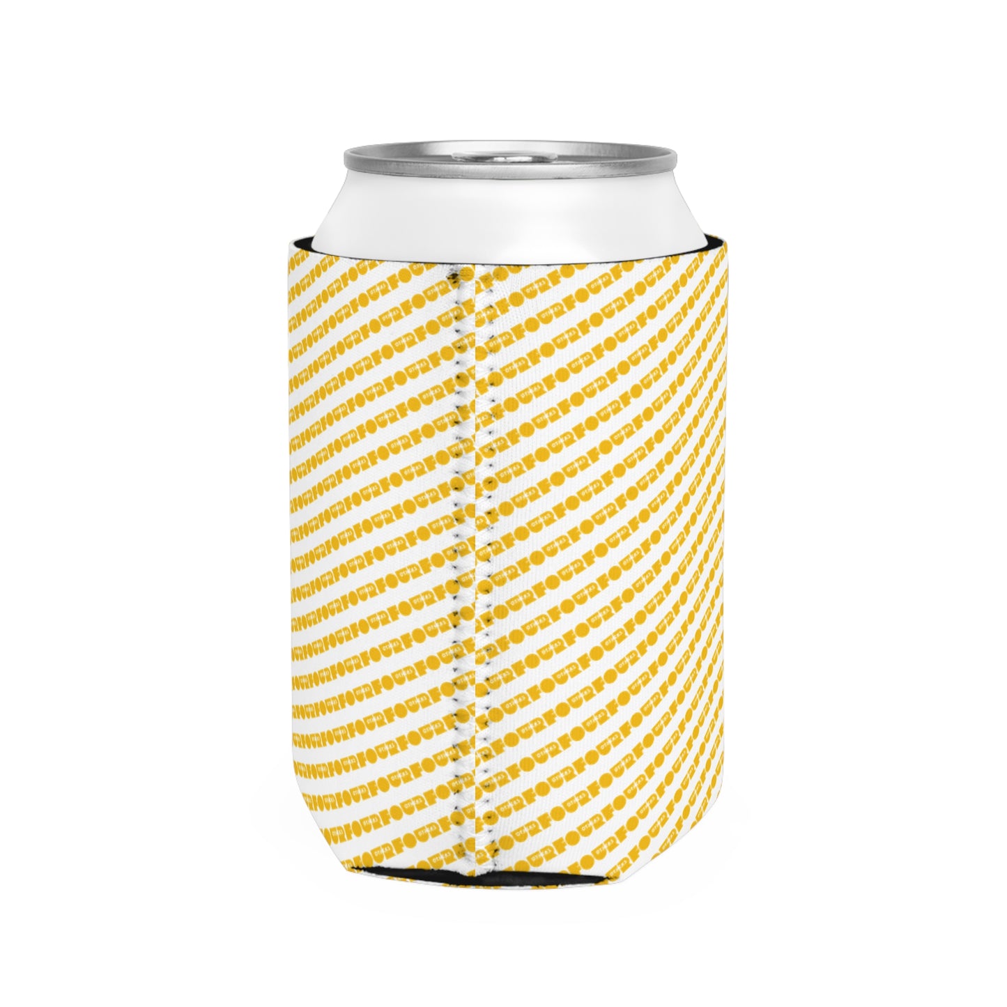 Yellow Striped Can Cooler Sleeve - Perfect for Summer Parties & Outdoor Gatherings