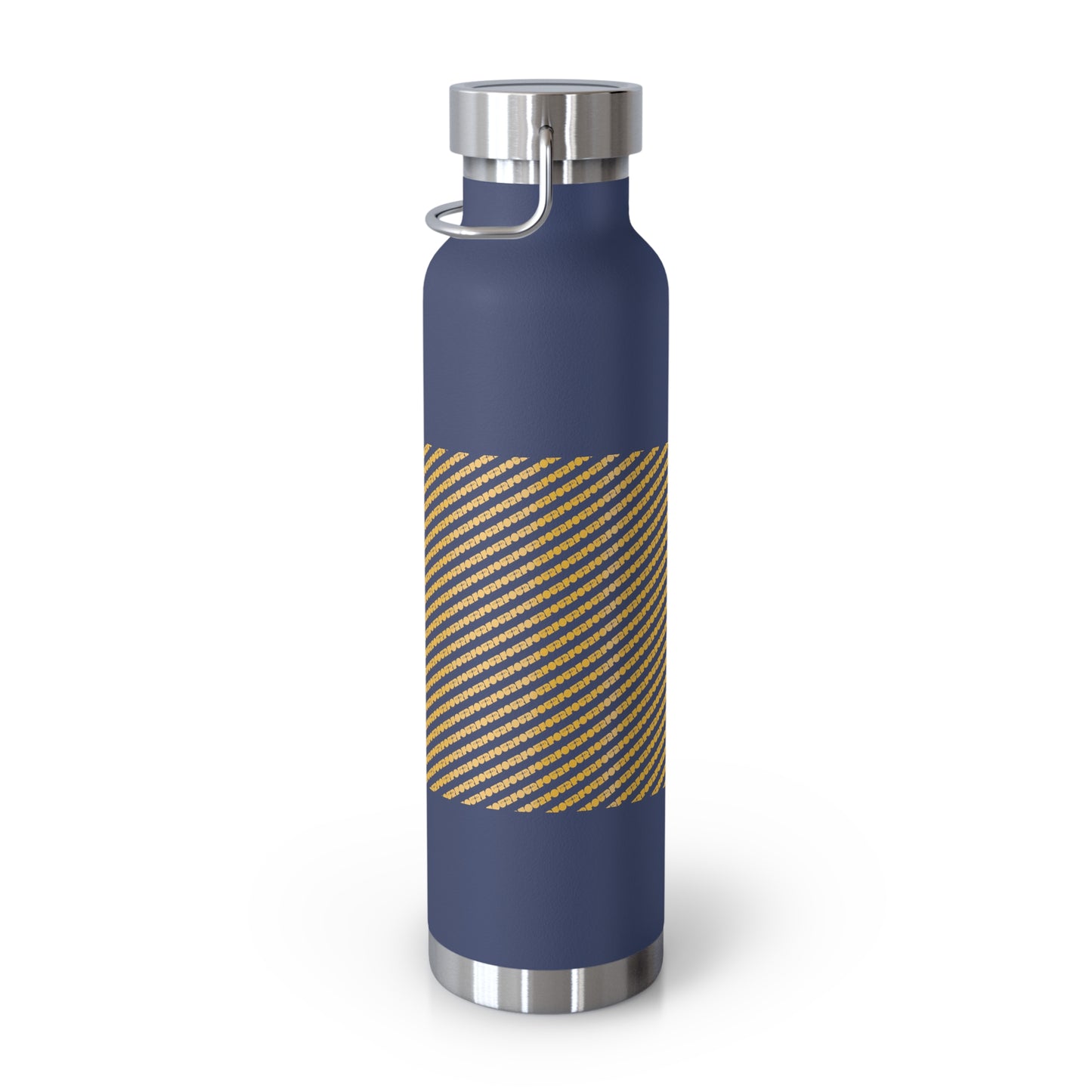 Stylish Copper Vacuum Insulated Water Bottle - 22oz with Gold Stripe Design