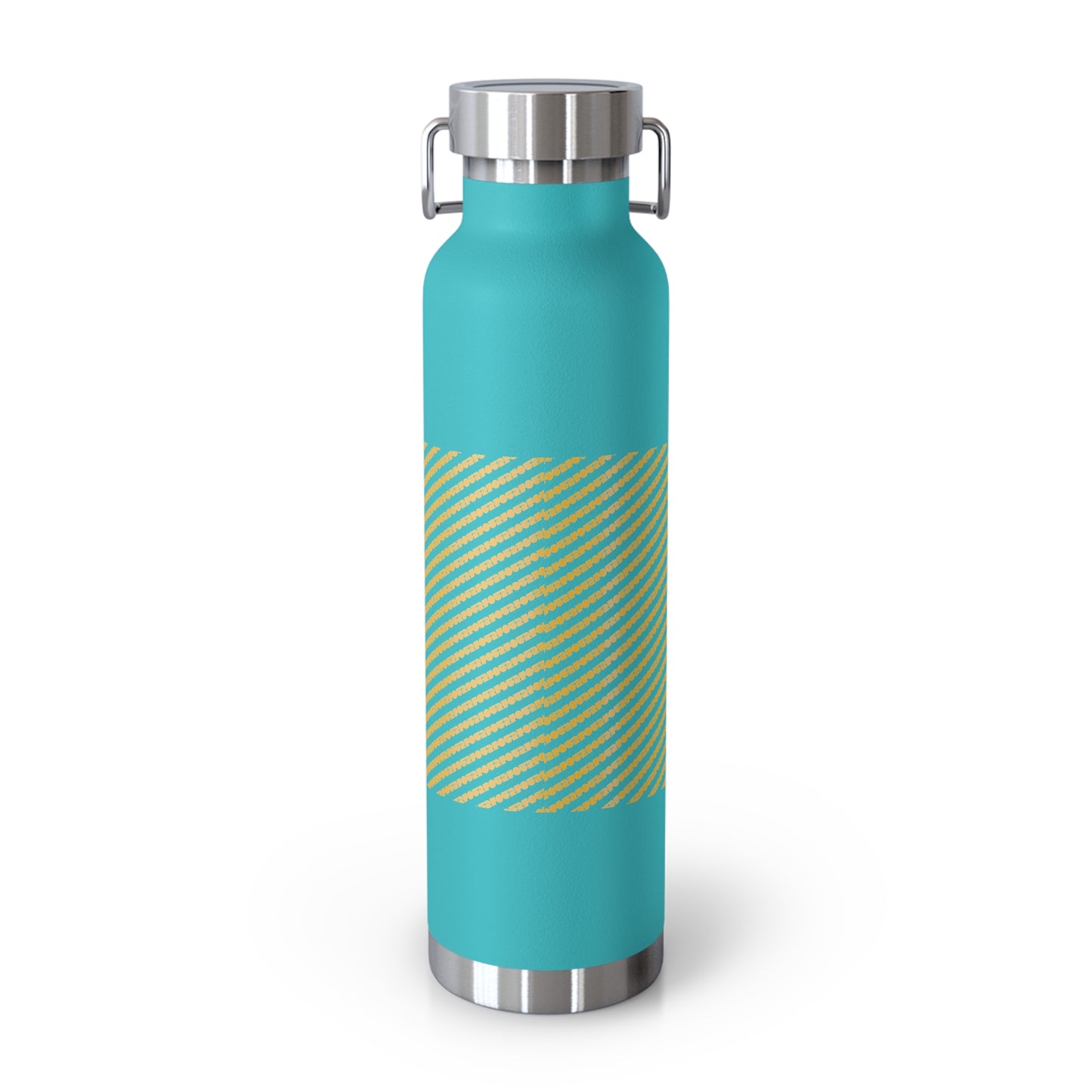 Stylish Copper Vacuum Insulated Water Bottle - 22oz with Gold Stripe Design