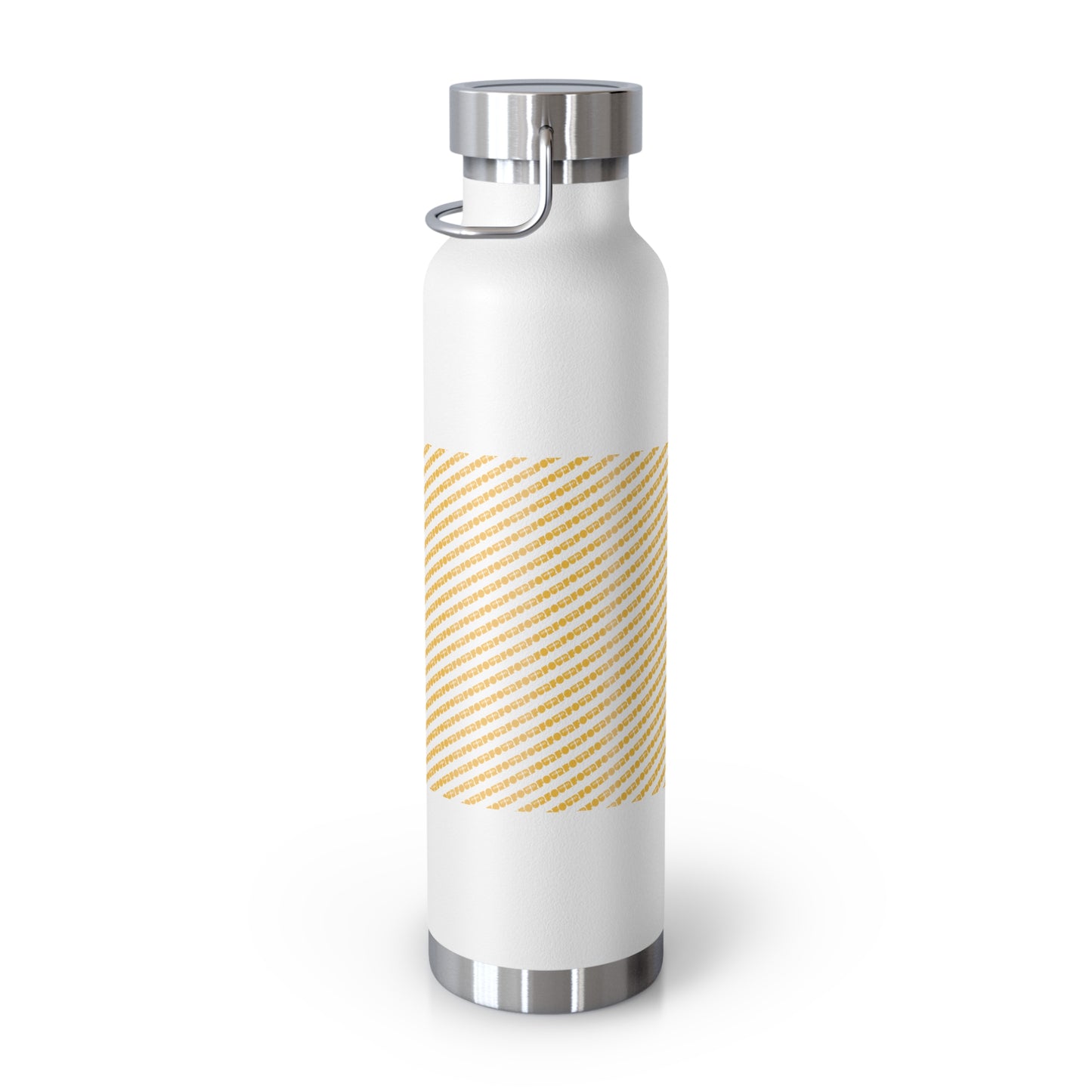 Stylish Copper Vacuum Insulated Water Bottle - 22oz with Gold Stripe Design