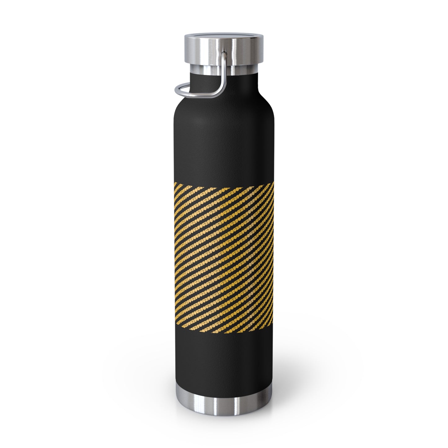 Stylish Copper Vacuum Insulated Water Bottle - 22oz with Gold Stripe Design