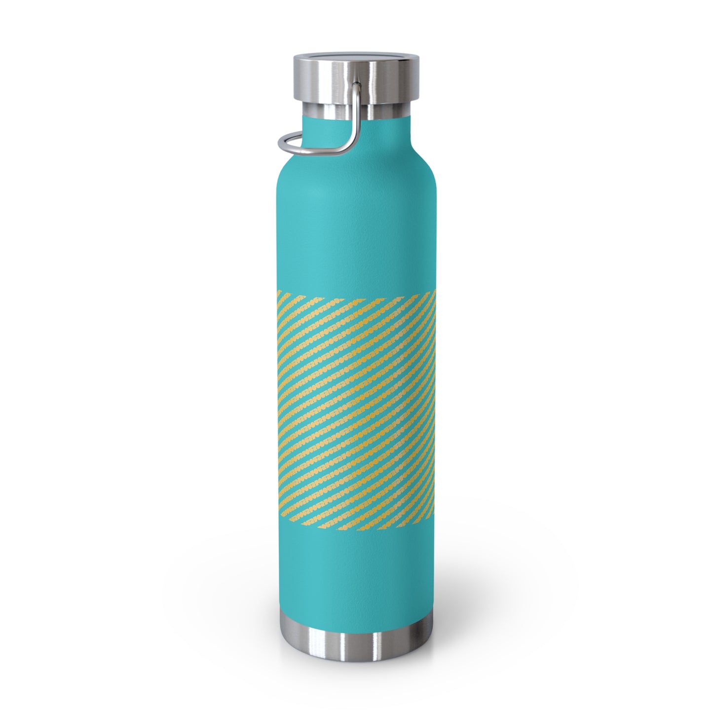 Stylish Copper Vacuum Insulated Water Bottle - 22oz with Gold Stripe Design