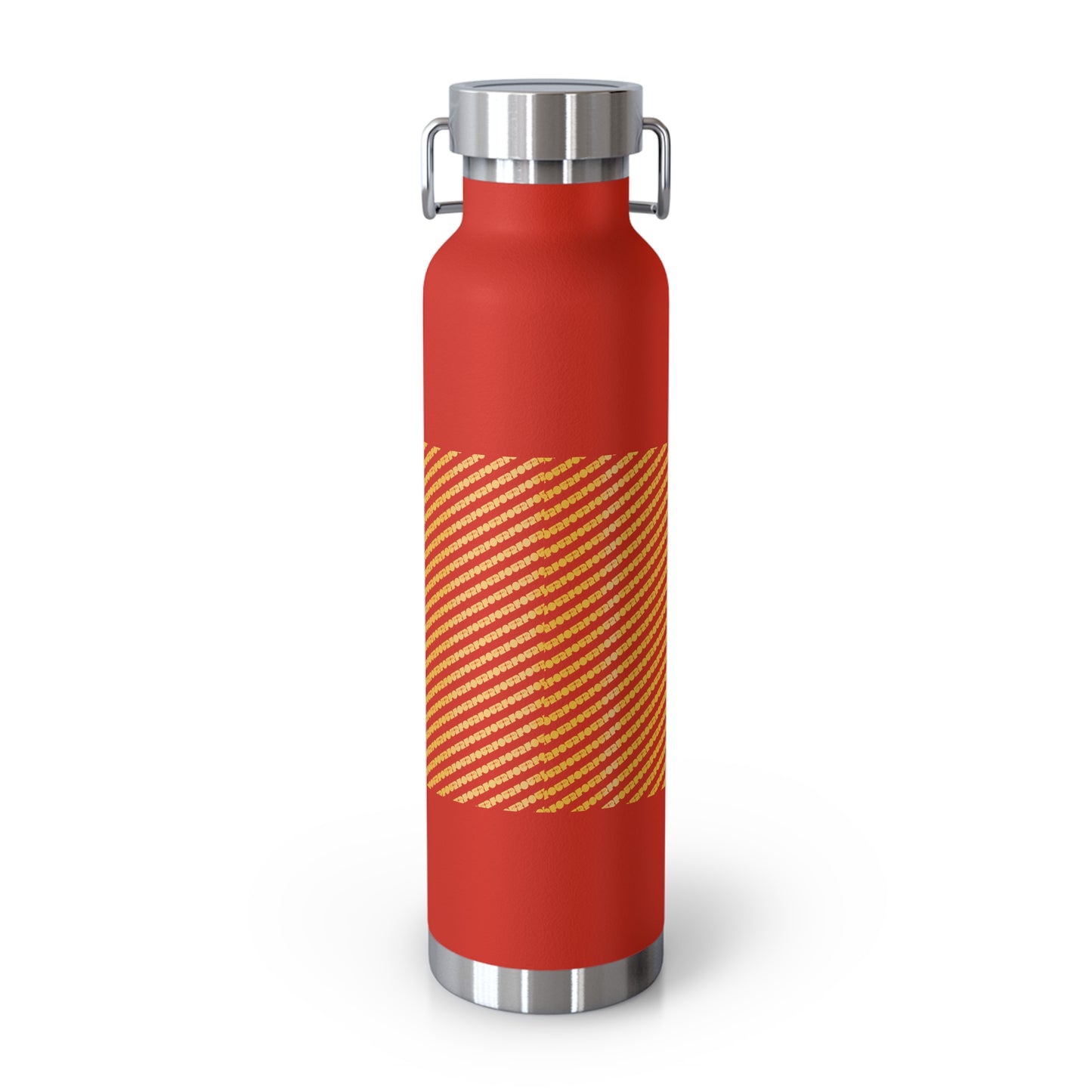 Stylish Copper Vacuum Insulated Water Bottle - 22oz with Gold Stripe Design