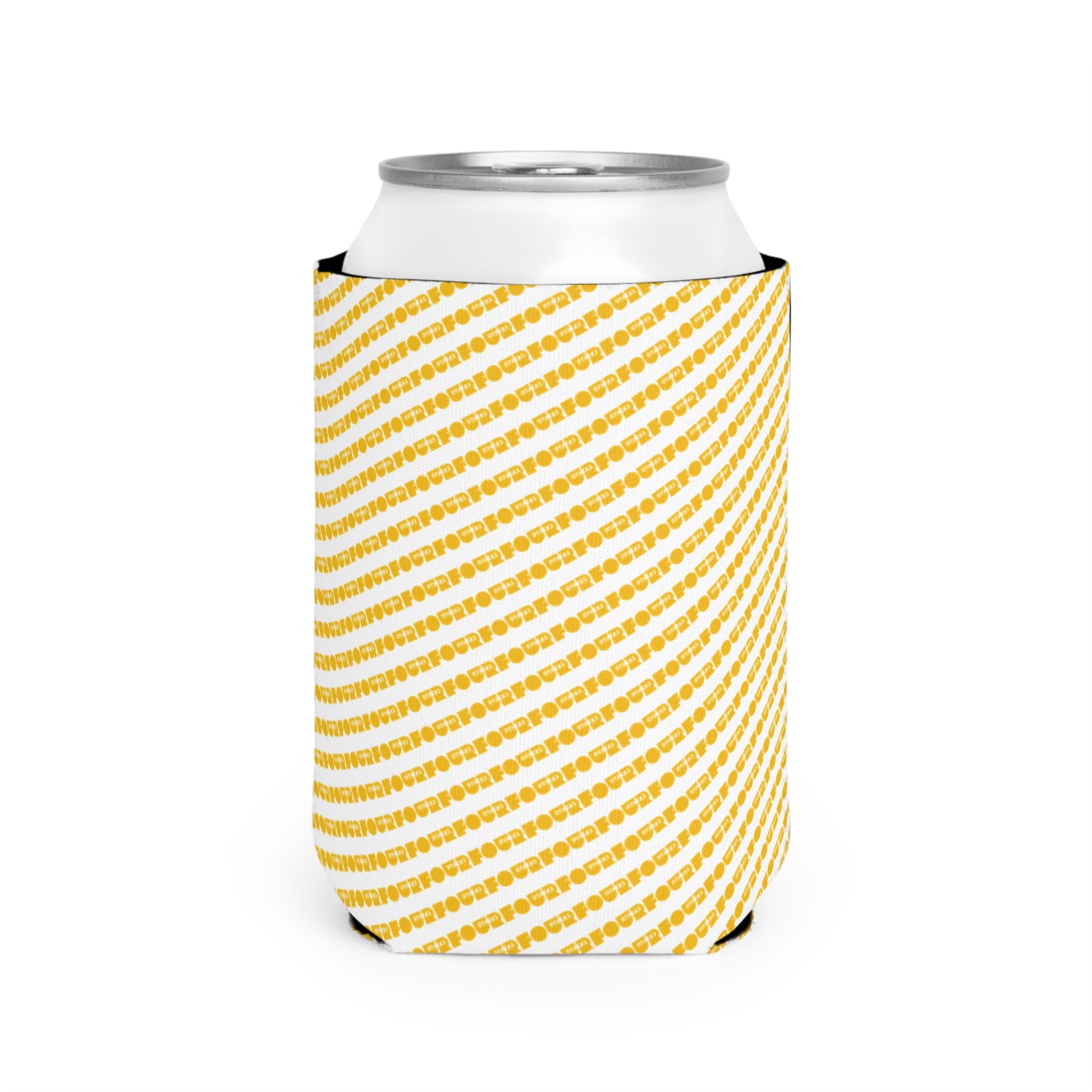 Yellow Striped Can Cooler Sleeve - Perfect for Summer Parties & Outdoor Gatherings