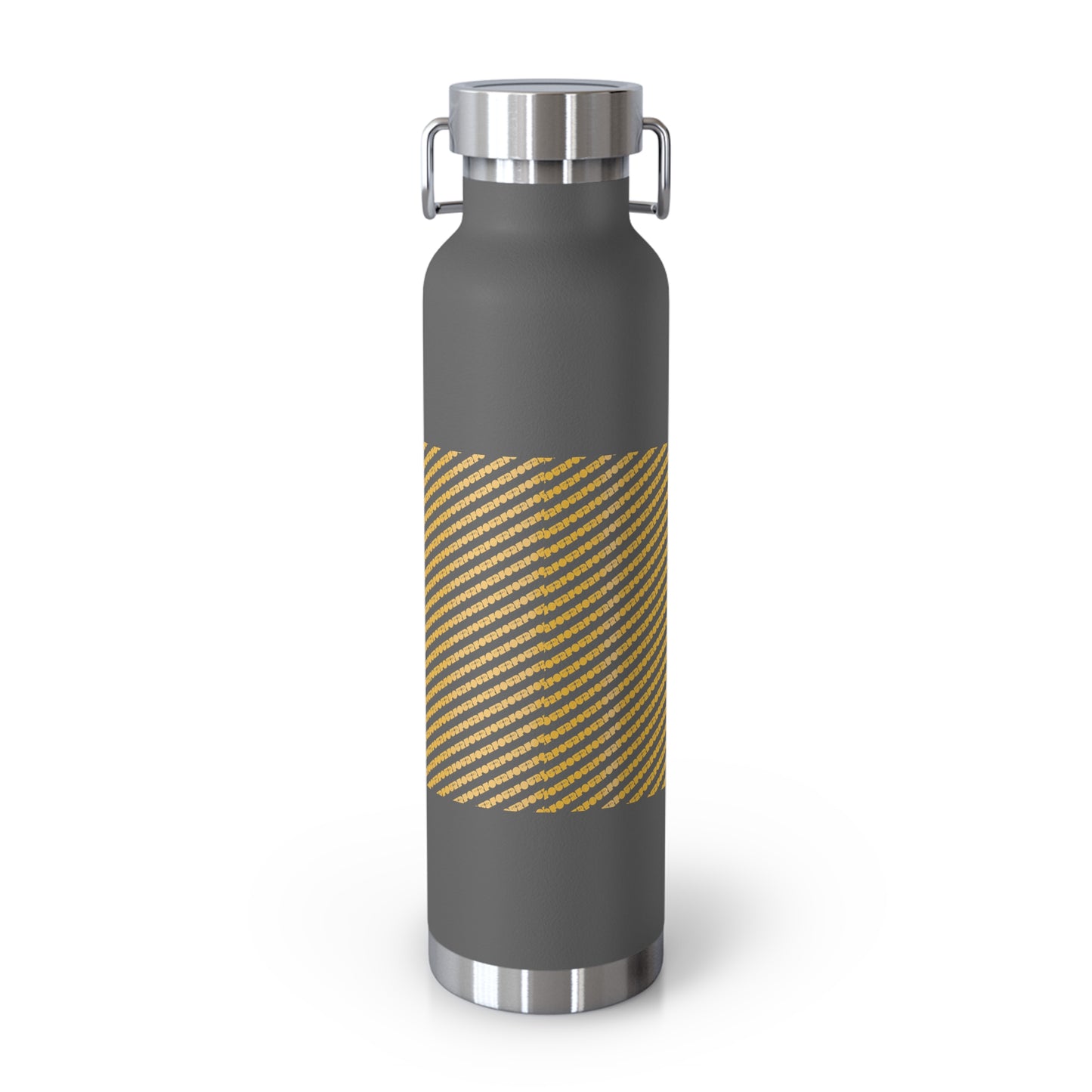 Stylish Copper Vacuum Insulated Water Bottle - 22oz with Gold Stripe Design