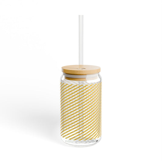 Stylish Eco-Friendly 16oz Sipper Glass with Bamboo Lid & Straw - Perfect for Home, Parties, and Events!