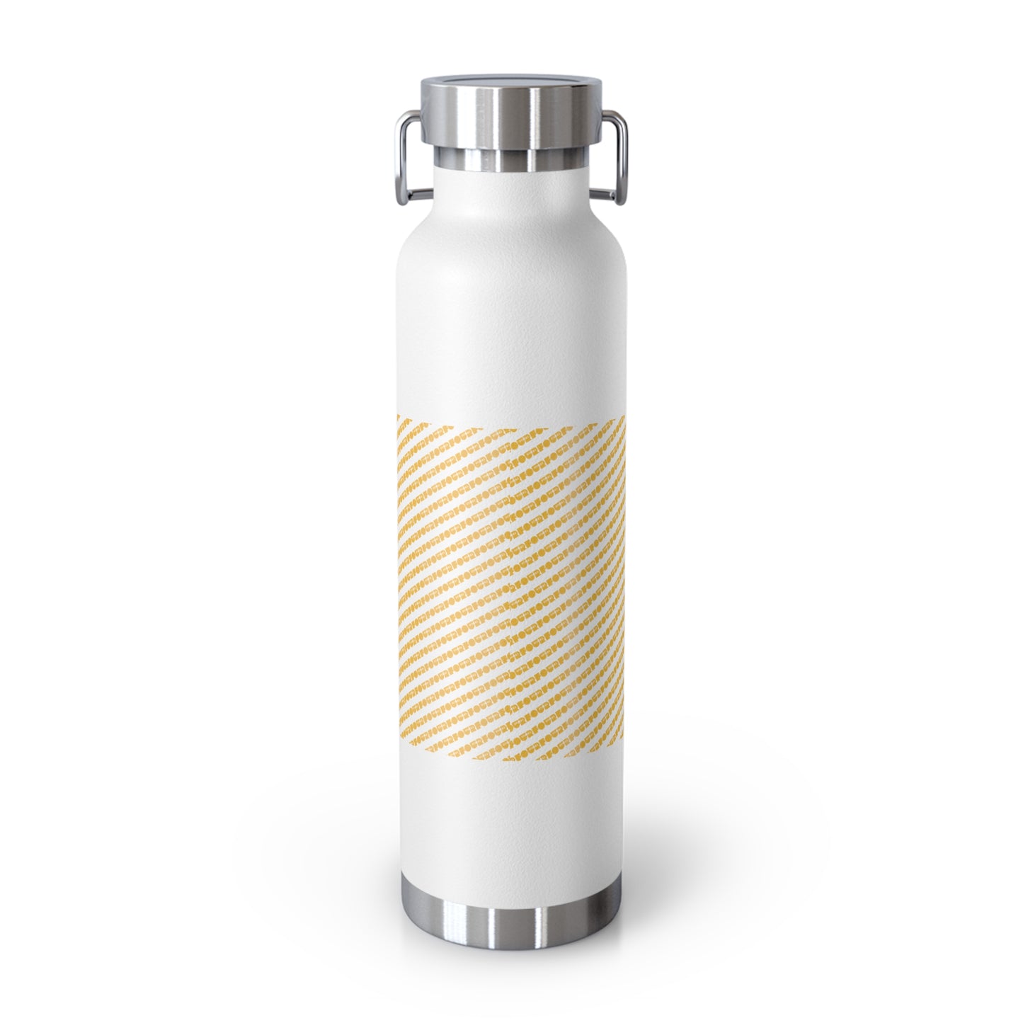 Stylish Copper Vacuum Insulated Water Bottle - 22oz with Gold Stripe Design